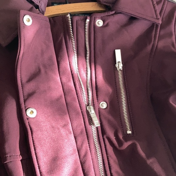 Steve Madden Mid-Length Soft Shell Jacket Burgundy with Defect! Size Medium - Picture 11 of 16